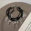 1pc Multi-layer Fashion Beaded Chain Cross Pendant Bracelets For Wen Men Hip Hop Punk Party Jewelry Accessories Gift