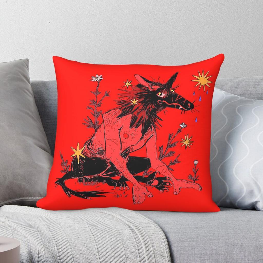 Topheavy Werewolf Square Pillowcase Polyester Linen Velvet Printed Zip Decorative Throw Pillow Case Home Cushion Cover x
