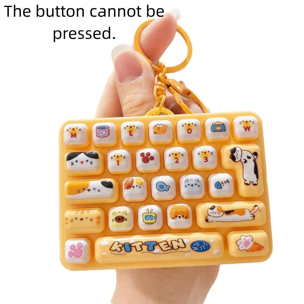 26 Key Decompression Button Toy Cute Design Keyboard Keychain Mini Keyboard Pendant  Children Use