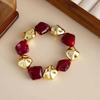 IngeSight.Z 8 Colors Boho Acrylic Irregular Bead Chain Bracelets Women Vintage Geometric Handmade Bangle Couple Jewelry Pulsera