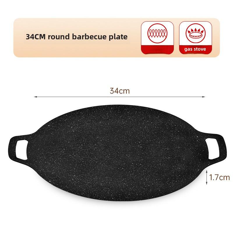 Korean BBQ Non-Stick Stone Grill Plate for Outdoor & Indoor Cooking