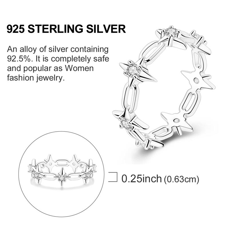 Original Rings 925 Silver Simple Sparkling Heart Bow Dragon Firefly Star Moon Ring for Women Girls Wedding Jewelry Gift