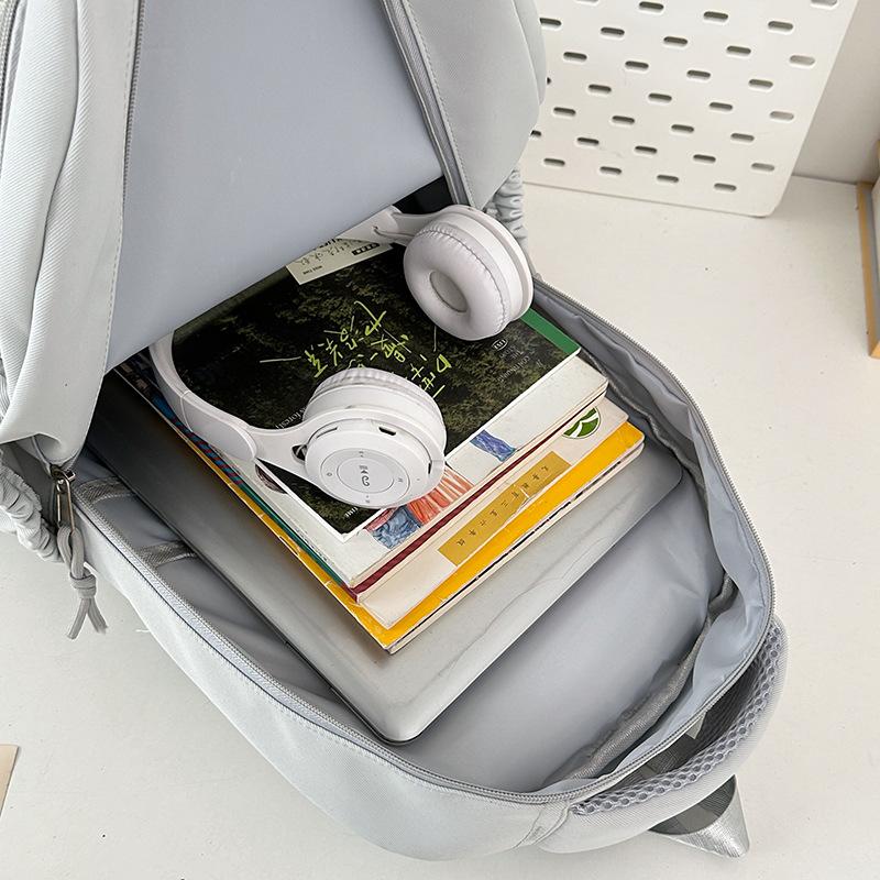 Schoolbag Japanese and Korean Original Transparent Pain Bag Versatile Large Capacity Backpack, Computer Bag, Academy Style, Middle and High School