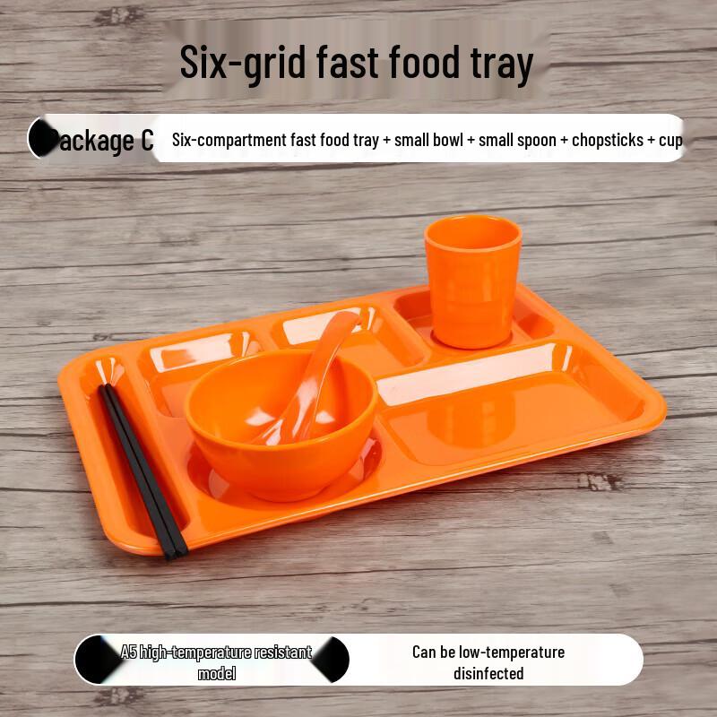 Durable Melamine Sectioned Cafeteria Tray