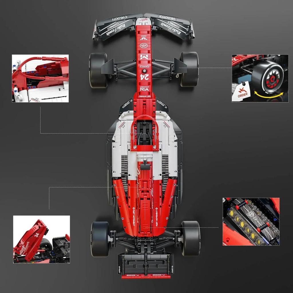 ToylinX 1:8 F1 Race Cars 1770PCS Building Sets MOC Building Blocks Car Cool Collectible Model Car Kits Toy Festive Gift Giving