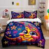 Colorful Moon Starry Decorative Set Soft Comfortable Duvet Cover Bedding Set Included 1*Duvet Cover & 2*Pillowcases, Gift