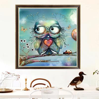 Pittura diamante gufo diamante rotondo pieno ricamo immagini di cartoni animati di strass decorazione domestica