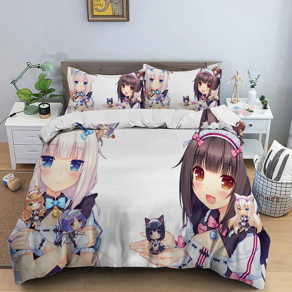 Anime Sexy Girl Bedding Set Down Duvet Bedroom Bed Cover Single and Double King Size Quilt Cover Home Textile 2/3pcs