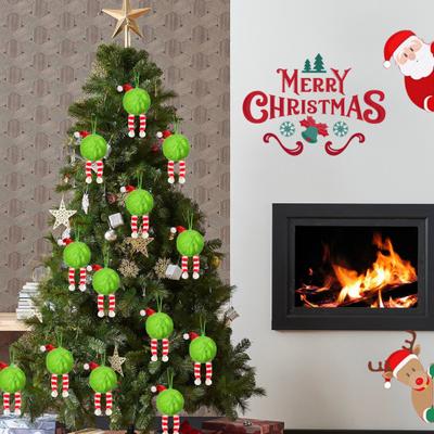 6Pcs Christmas Tree Pendant Striking Design Furry Christmas Furry Ball Decoration Hanging Ornament