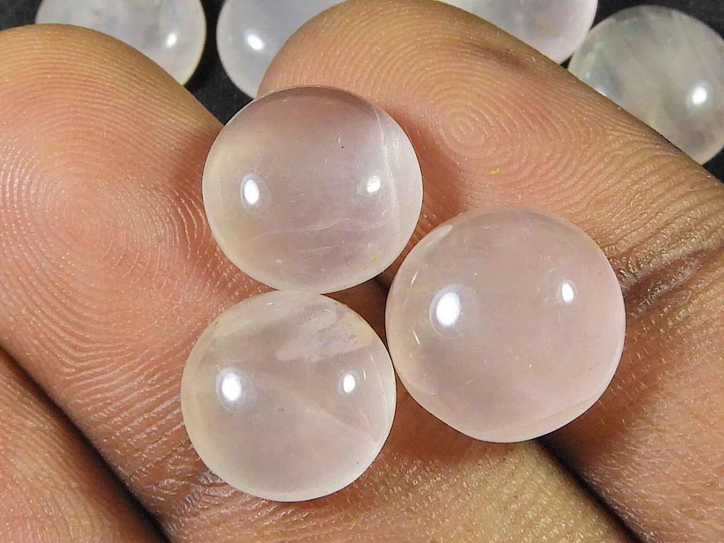 74Cts. Natürlicher Baby Rosa Rosenquarz Rund Lose Edelstein 15Stk Lot 09X9MM RQ-1380