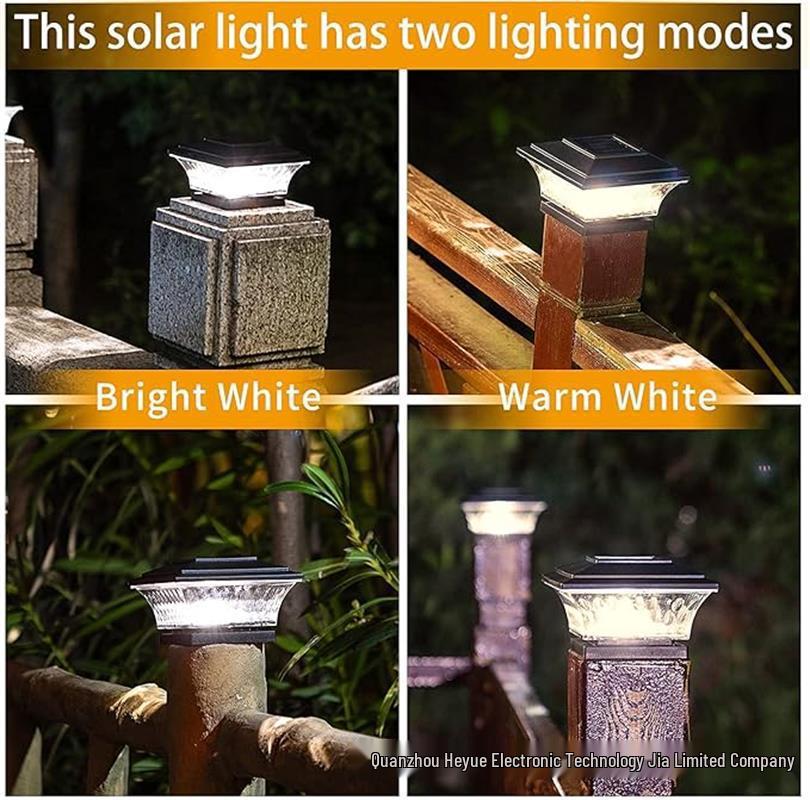 Dual Color Solar Garden Pillar Lights – Waterproof Chinese Retro Style for Fence and Gate Posts