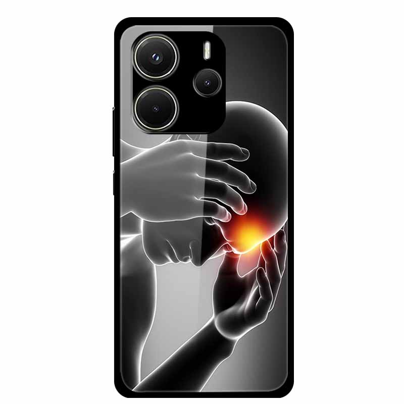 For Redmi Note 14 4G Phone Case Note14 Coque Hard Tempered Glass Back Cover For Xiaomi Redmi Note 14 5G Case Shell Soft Bumper