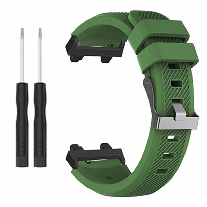 

For Huami Amazfit Active Edge A2212 Watch Band Twill Texture Silicone Strap Replacement Army Green