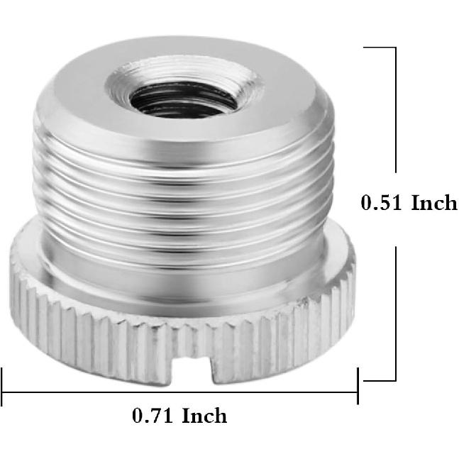1/4 to 5/8 Adapter, 1/4"-20 Female to 5/8"-27 Male Screw Thread Adapter for Camera Monitor Microphone Stand - 2 Pack
