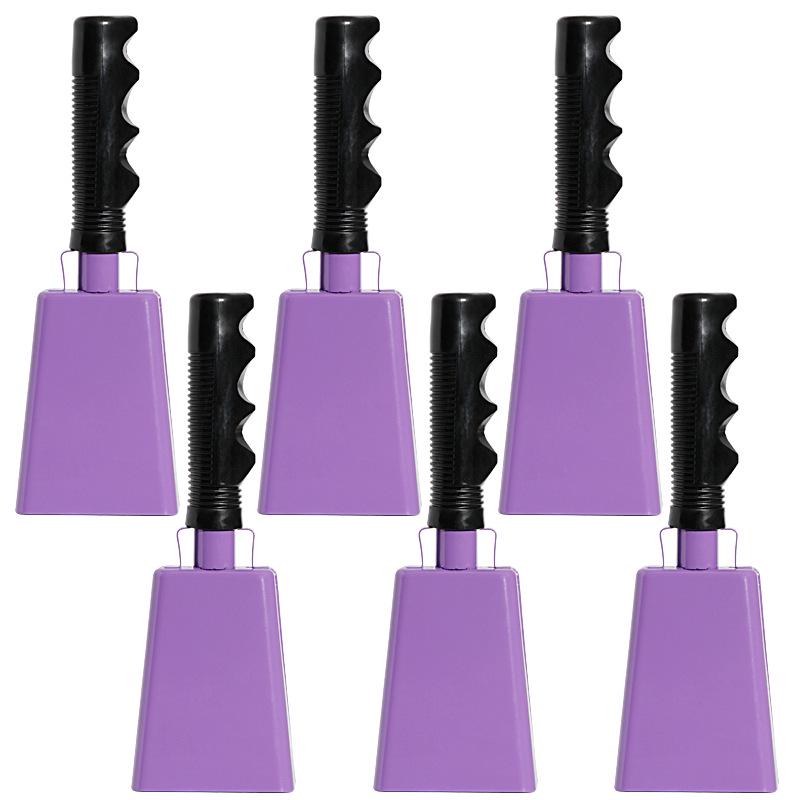 9-Zoll handgekurbelte Kuhglocke für grenzüberschreitende Wettkämpfe und Anfeuern – 8 Zoll lange Handhabe, quadratisches Design