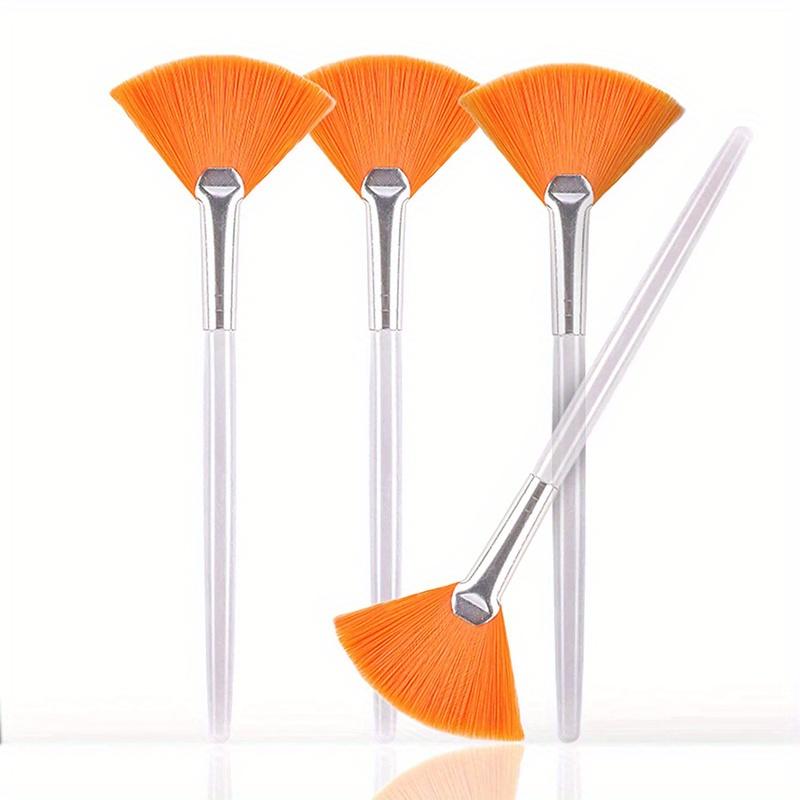 

Set of 4 soft fan brushes for facial care - Ideal for exfoliating masks and basic facial skin care -