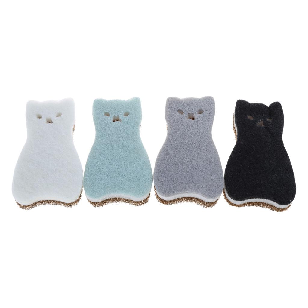 Soft Cat Sponge Set Easy to Maintain Cleaning Sponge Pad Versatile for Kitchen Dish Washing Bathroom Car Cleaning Pad