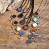 Stainless Steel Square Pendant Men, Sweater Stacked Necklace, Natural Tiger Eye Sweater Chain Nc-892