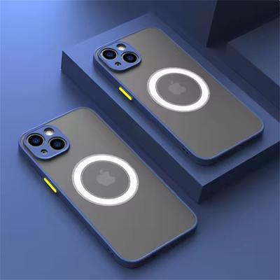 Shockproof Case For iPhone 16 Pro Max 15 14 13 12 11 ProMax Mini Plus Phone Magnetic Wireless Charge For Magsafe Hard Back Cover