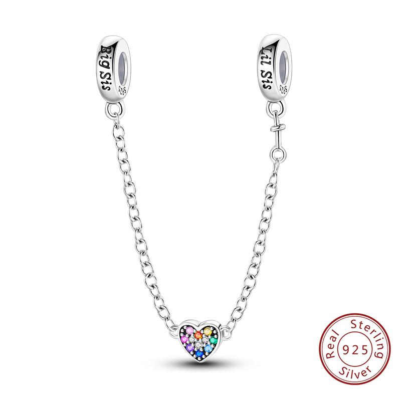 Girl New Stars Safety Chain Clip Charms Metal Key Locks Pendent Fit Original Bracelets Make Your Own Festival Accessory Elegant Fashion Beautiful