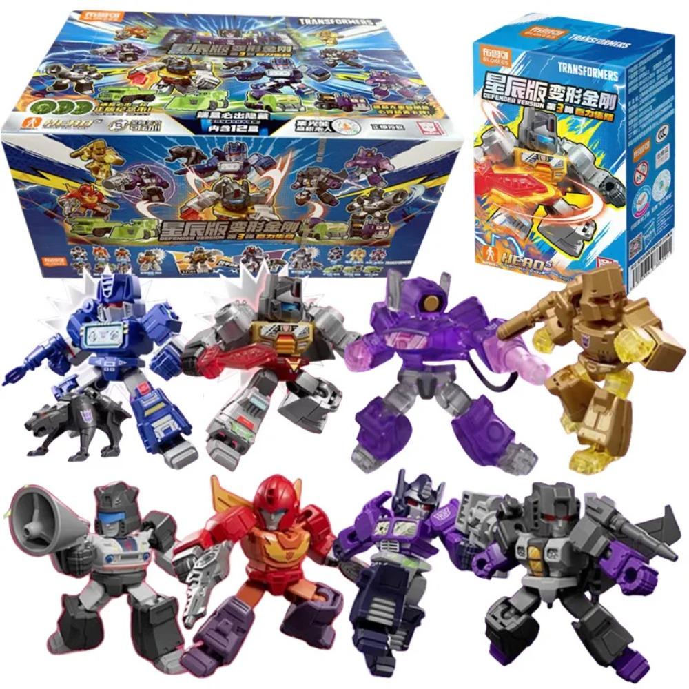 1/12Pcs Mini Transformer 5.5cm Optimus Prime Bumblebee Megatron Thundercracker Robot Action Figure Building Block Splicing Toys