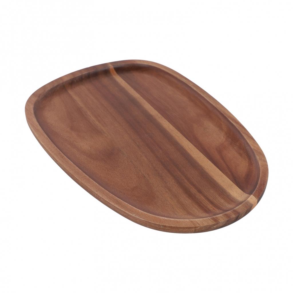 WOOD Dishes Snack Fruit Dessert Serving Tray Wooden Dinner Plate Dessert