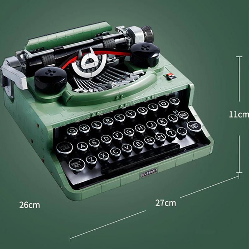 Ideas Typewriter Building Blocks Set for Adults Collectible Retro Model Toys Unique Children Gifts Home Decoration