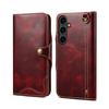 Retro Genuine Leather Case for Samsung Galaxy S26 Ultra S26+ S20 S10 Note 10 Plus Business Purse Cover with Lanyard Card Pocket