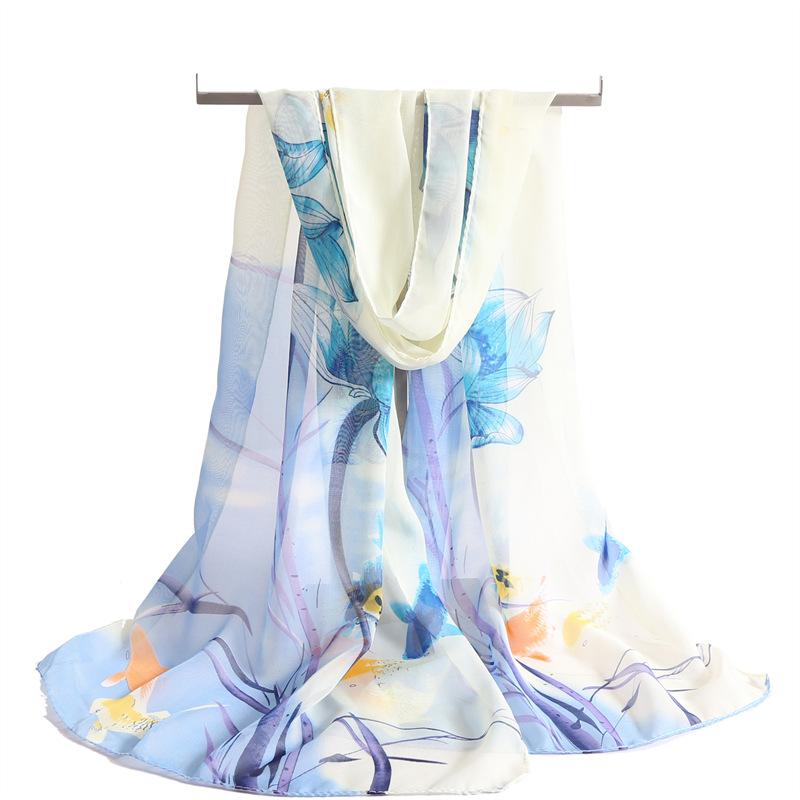 Spring/Summer New Women'S Silk Scarf 150 * 45cm Simulated Silk Twill Square Scarf Fashion Printed Large Square Scarf Professional Scarf