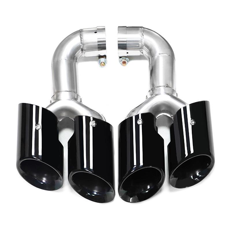 Enhanced Quad-Outlet Exhaust Pipe for 2004-2024 Volkswagen Touareg, Triple-Layer Single-Tip Design