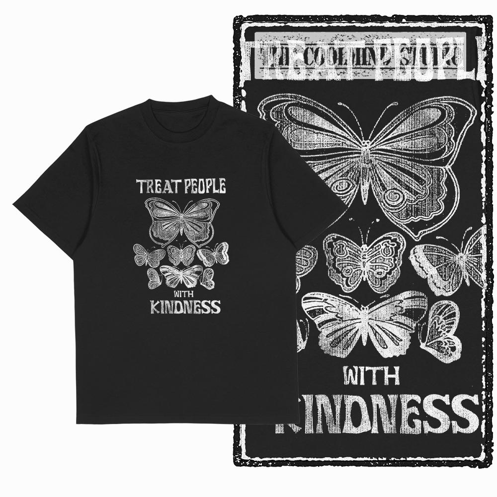 Coolmind X0113 Butterfly Vibes 100 cotton exclusive graphic Unisex tshirt big size streetwear t shirt for Unisex tee shirts