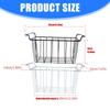 Pack of 2 Sturdy Freezer Baskets Metal Wire Storage Organizers For Refrigerator Fridge With Ventilated Designs