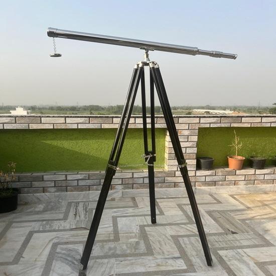 

152,4 см морской телескоп серебристый регулируемый черный штатив морской декор