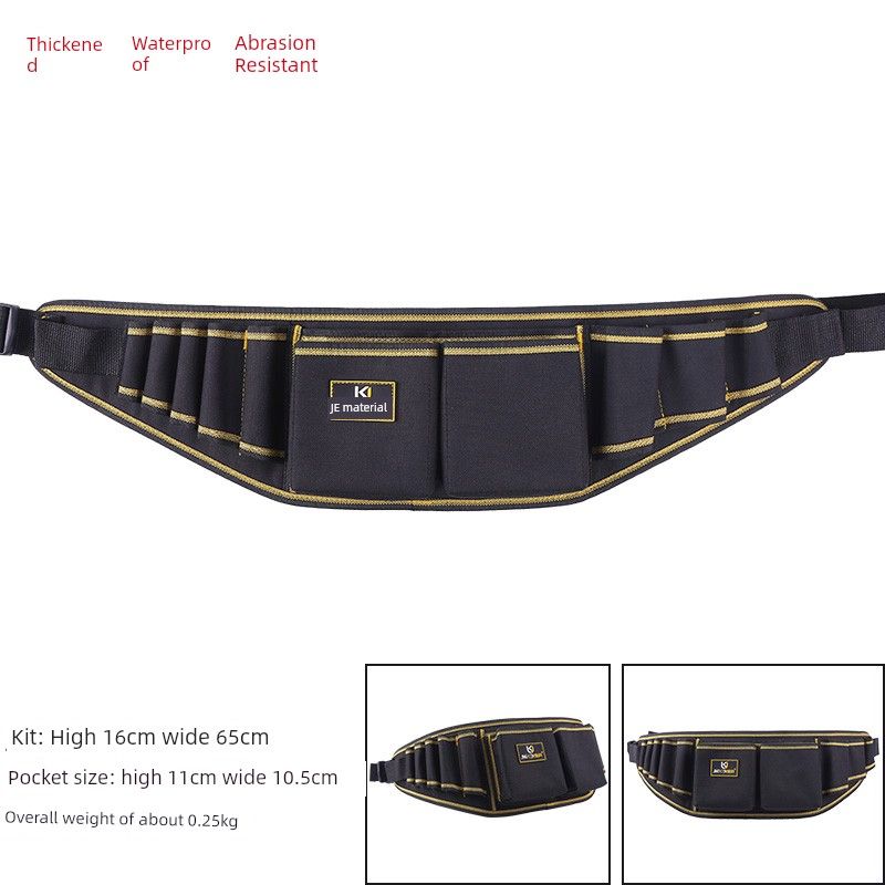 

Electrician Kit Waist Bag Multifunctional Woodworking Decoration Nail Wallpaper Waist Belt Waist Oxford Cloth Waist Electric Drill JK-101 black gold