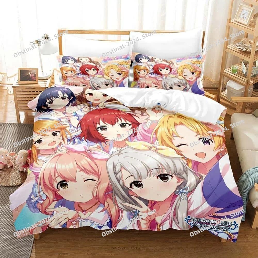 Fashion 3d Print Anime Kawaii Girls THE iDOLM@STER Bedding Set Single Twin Full Queen King Size Bed Set Bedroom Duvet cover Sets