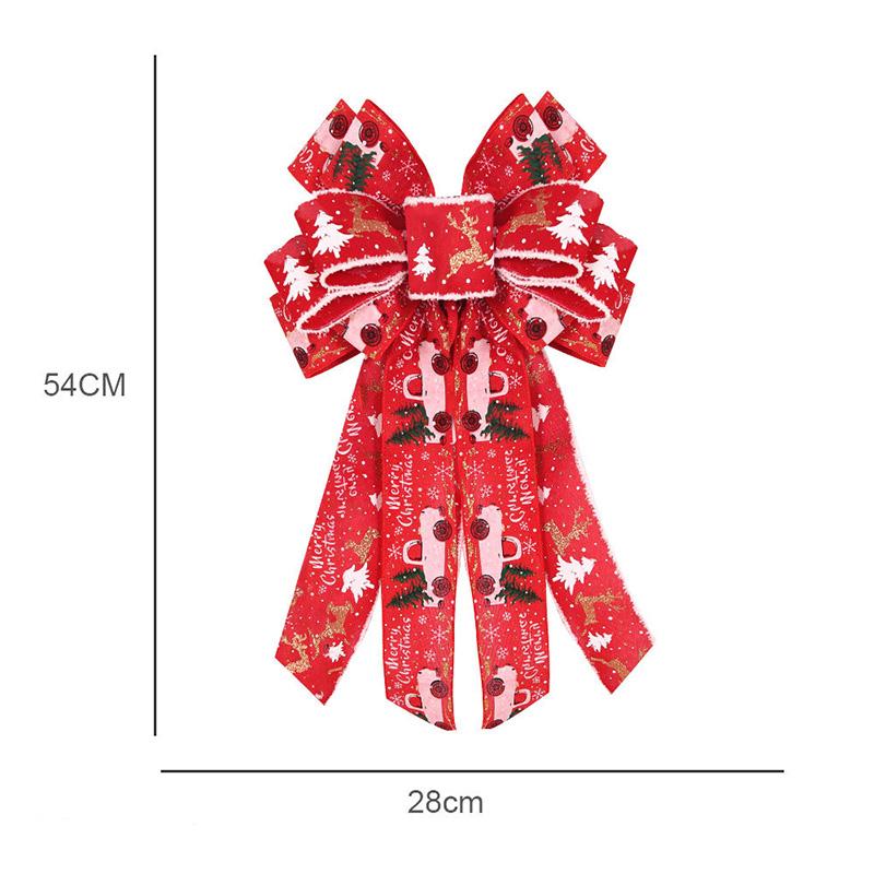 New Red Christmas Wreath, Bow, Outdoor Decoration, Velvet Sequins,reindeer Bow, Outdoor Use During The Christmas Holiday 2025