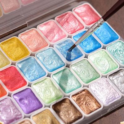 12/24/35/48Color Watercolor Sets DIY Painting Paint Gifts Metallic Watercolor Paints Set