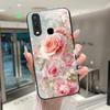 Beautiful Flower Cute Cats Case For Vivo Y11 2019 1906 Y12 Y17 Y15 Y19 Tempered Glass Phone Case Protective Cover Hard Shell