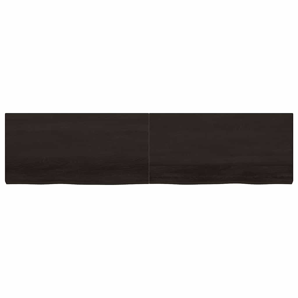 Vidaxl Półka, Ciemnobrązowa, 200X50X(2-6) Cm, Wykończone Drewno Dębowe