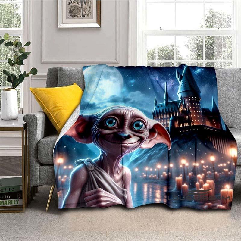 Dobby the House-Elf Cartoon Blanket — 3D-Printed Harry Potter Throw Blanket for Sofas, Beds, Cars, Living Rooms, and Bedrooms