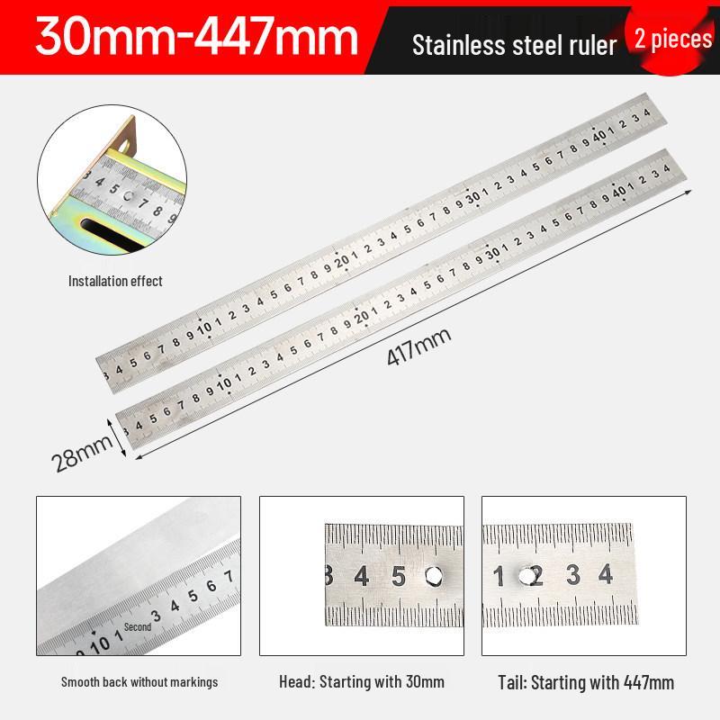 Manual Tile Cutter Accessories: Stainless Steel Positioning Ruler & Measuring Stickers
