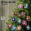 Festive Home Holiday Supplies 12Pcs Christmas Gnome Hanging Ornaments, 2D Flat Colorful Pendants, Acrylic Xmas Tree Indoor Party Wall Decorations with