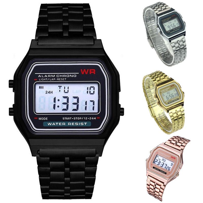 Stilvolle Und Trendige LED Digitaluhr WR F91w Stahlarmband A159 Modische Uhr