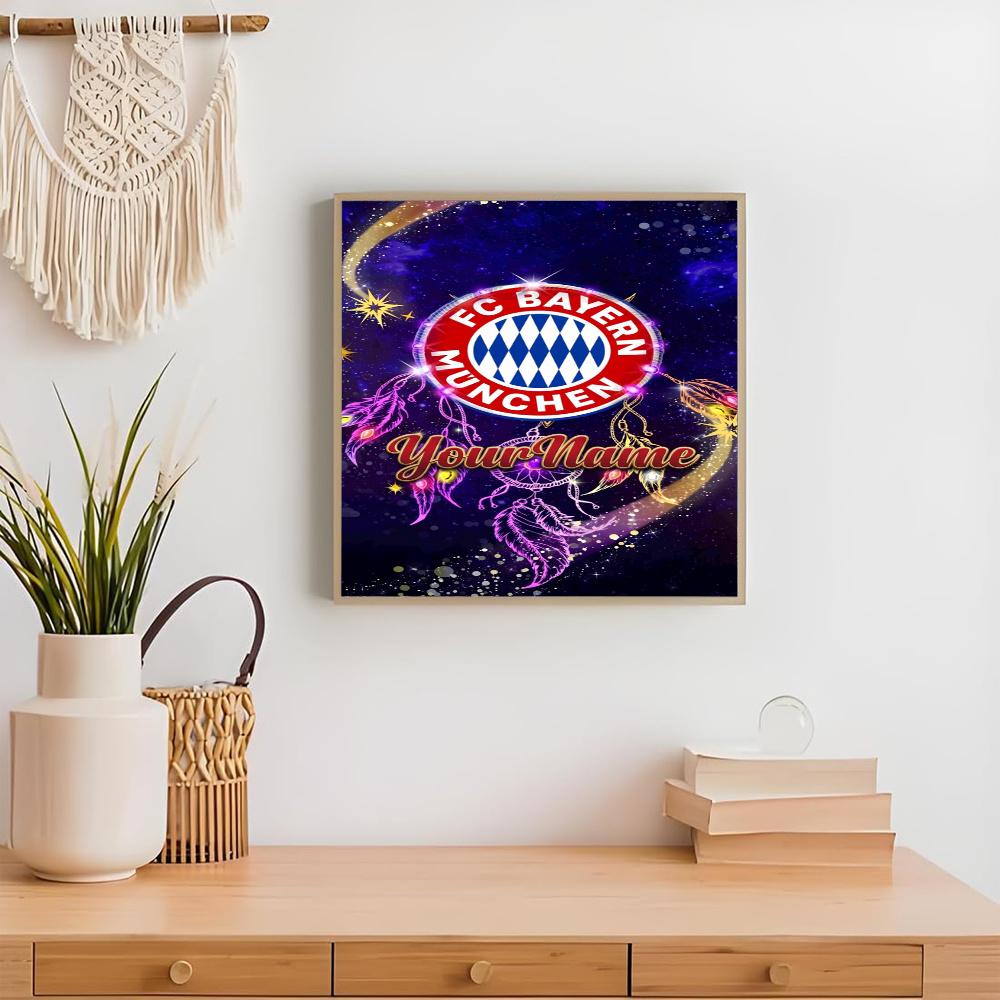 Bayern Munich Customize Your Name Diamond Painting Round Diamond Diy Frameless Holiday Artwork Suitable For Home Office Wall Decoration