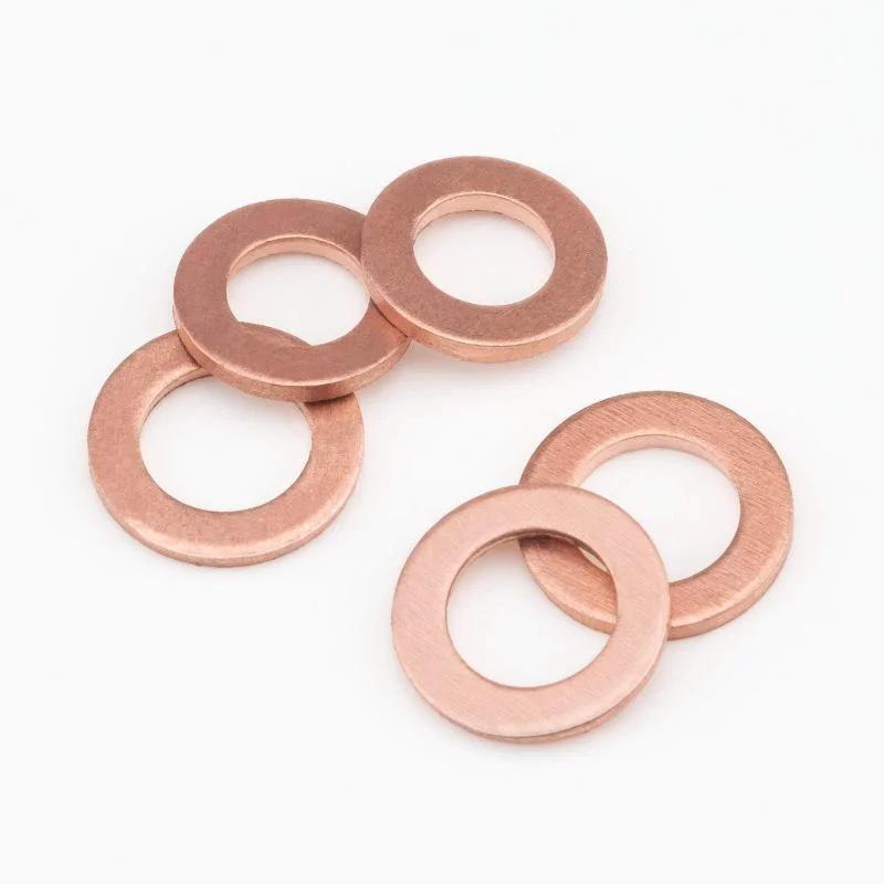 100-400PCS Copper Washer Gasket Nut And Bolt Set Flat Ring Seal Assortment Kit With Box M4/M5/M6/M8/M10/M12/M14 For Sump Plugs