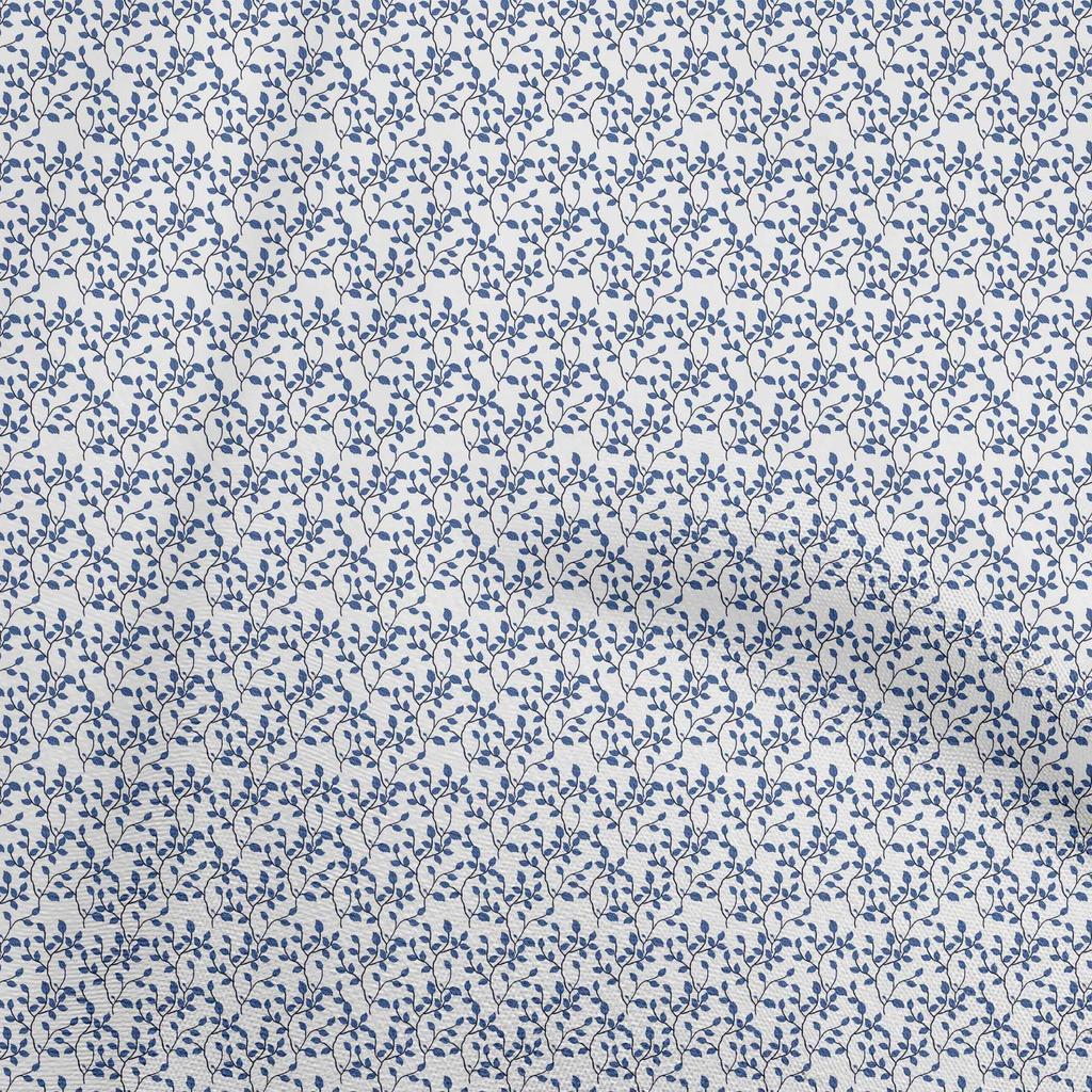 oneOone Cotton Flex Dark Blue Fabric Leaf Sewing Craft Projects Fabric Prints By Yard 40 Inch
