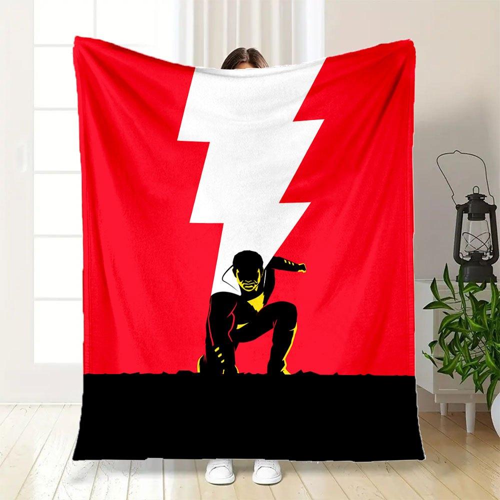 Flash Lightning Bolt Graphic T Shirt: Speed & Power In Every Step!Blanket Flannel Throw Blanket for Sofa, Bed, Travel, Camping, Office, Couch, Chair