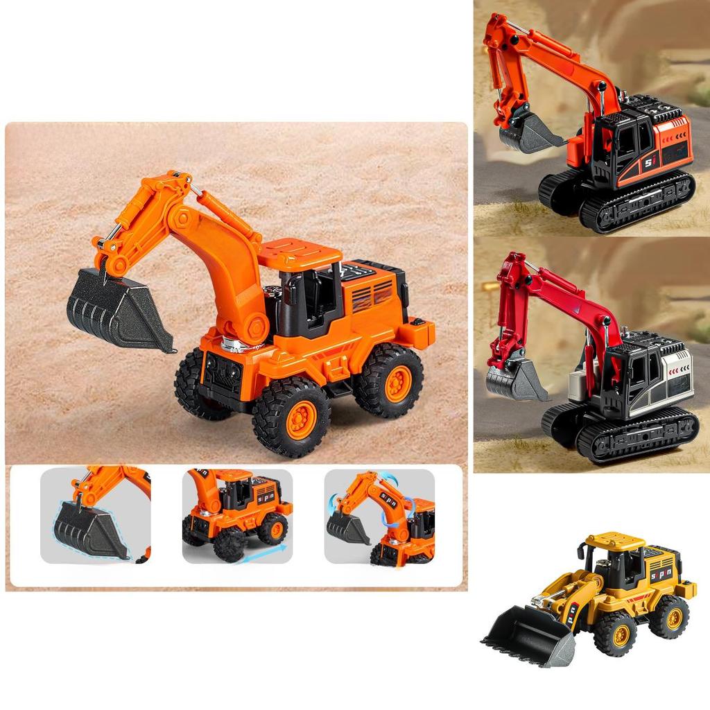 Inertia Bulldozer And Excavator Toy With Alloy Shovel For Kids Construction Play