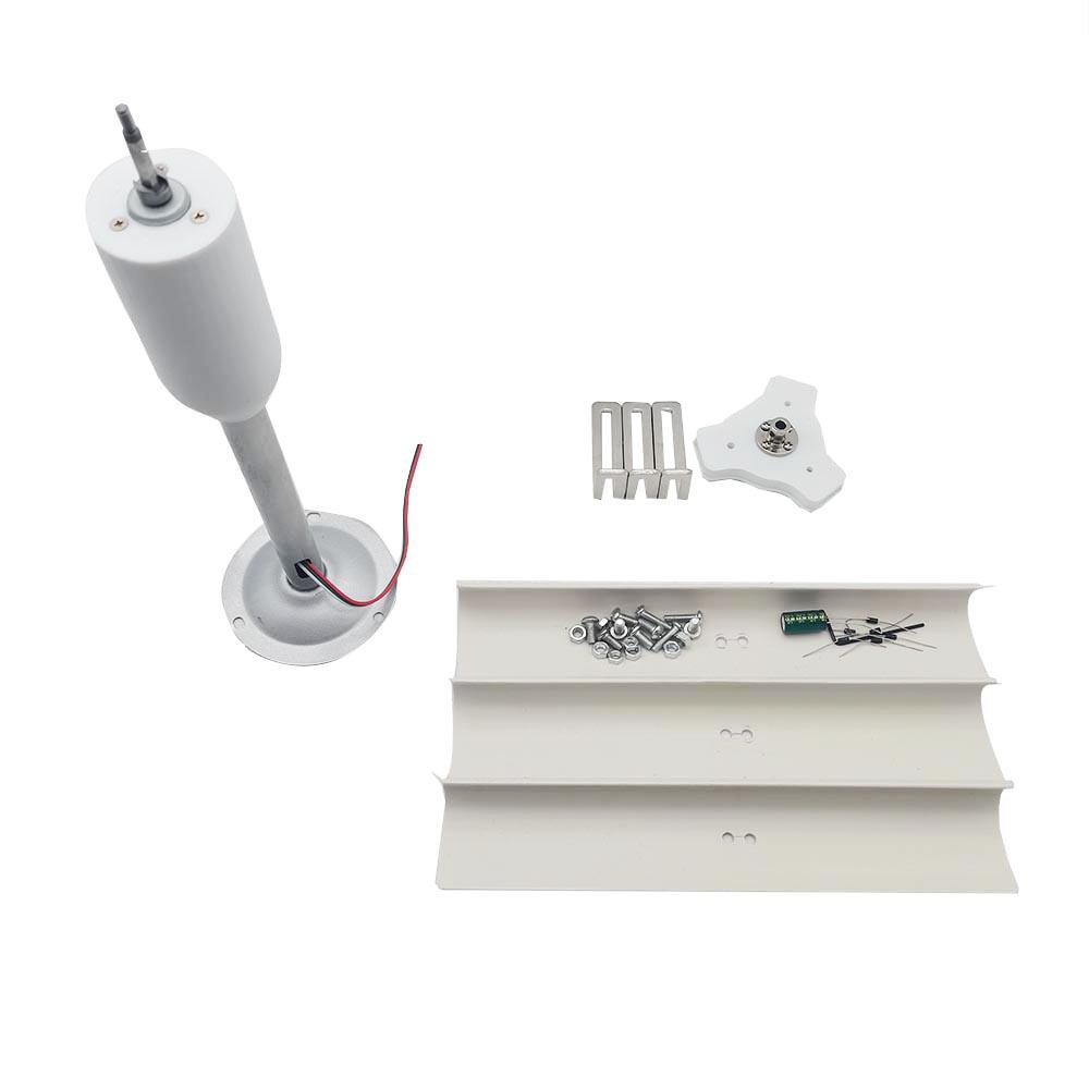 Portable Vertical Axis Five Blade Wind Turbine Model Three-phase Permanent Magnet Generator with Gentle Wind Start