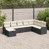 vidaXL 8-Piece Garden Sofa with Cushions In Black Poly Rattan, vidaXL 2-Seater Garden Sofa with Storage 3360358